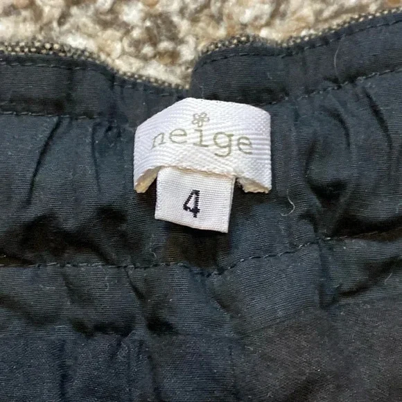 Neige from Paris wide Leg Crop Trousers Tweed Pleated Black & beige - Picture 2 of 9